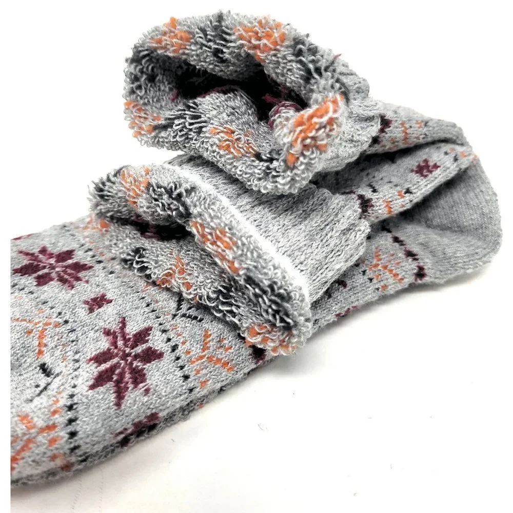 Women's Lamb Wool Socks, Warm Winter Boot Crew Socks, 3 Pairs. Hearts Print/NEW